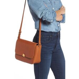 Madewell The Abroad Flap Leather Shoulder Crossbody Bag Dark Toffee
